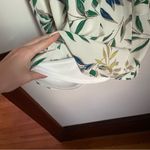 Monteau White and Green Botanical Tropical Print Sheath Mini Dress with Pockets Photo 3