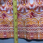 Indikka Women's Orange White Embroidered Beaded Cotton Tunic Top Size Large Photo 6