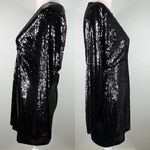 Motel  Melana Plunge Neck Bodycon Sequin Dress Black Medium New Photo 3