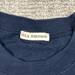 Ulla Johnson  Alair Crewneck Washed Fleece Sculpted Sleeve Navy Medium **HOLE* Photo 3