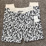 Something Navy  Black and White Animal Print Pants Photo 0