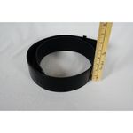Vintage Wide Black Patent Leather Belt with Pointed Ends Retro Photo 6