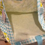 Laura Ashley  Yellow Lemon and Blue Gingham cotton Canvas Tote Bag Photo 6