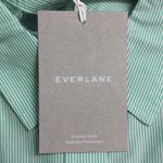 Everlane  The Silky Cotton Relaxed Shirt Bright Jade White Striped Size 6 New Photo 9