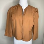 Vintage Cropped Bolero Jacket Rust Black Piping Sz Small Brown Photo 0