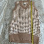 Abercrombie & Fitch Houndstooth Sweater Vest Women's Small Tan Oversized Photo 6