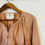 Anthropologie Hei Hei Hilltop Bomber Clay Pink Zip Up Linen Lightweight Jacket Photo 5