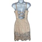Bebe  Sexy Little Pink Lace Cut Out Mini Dress With Shorts Underneath EUC Size 2 Photo 6