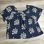 Lucky Brand 🌿  Navy Floral Top – Size XXL Photo 3