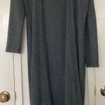 Grey Hooded Long Coat Gray Size M Photo 0
