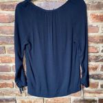 J.Crew  Point Sur Black V-Neck Cinched Sleeve Blouse Women's Size XS Photo 7