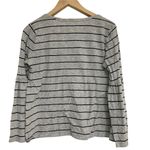 Vince Camuto TWO Nova Stripe Wide Sleeves Gray & Black Cotton Size Small Photo 2