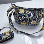 Vera Bradley Lizzy Ellie Blue Yellow Floral Paisley Crossbody Purse & Wallet Duo Photo 0