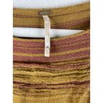 Free People Boho Gauze Cotton Brown Burgundy Striped Lilly Mini Dress Size XS Photo 5