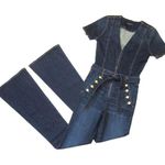 Ramy Brook NWT Helena Jumpsuit in Dark Rinse Denim Jean Zip Coverall 24 x 36 Photo 0