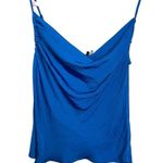 1. State State Blue Cowl Neck Tank Top XS | Satin Minimalist Camisole Blouse Photo 1