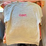 & Other Stories los angeles “clout” pink lettering graphic white short sleeve t shirt Photo 3