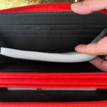 Wallet Faux Leather Croc Print Effect Red Double Zipper Photo 7