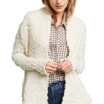 Anthropologie  Akemi + Kin Bernadette‎ Textured Knit Cardigan Cream Size Small Photo 0