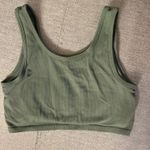 Aerie  Green Ribbed Long Lined Bralette Photo 1