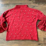 SheIn brick red faux pearls embellished sweater & tiered sleeves, plus size 3X Photo 3