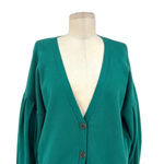 Intermix  Christy Puff Sleeve Cardigan Teal Blue Green‎ Size Large Photo 3