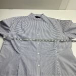 Ming Wang  Pinstripe Peplum Tunic Shirt Blue White Womens Size Large Cotton Photo 5