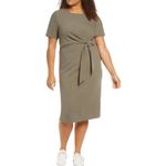 Adyson Parker  Green Short Sleeve Knit Dress Tie Waist Size‎ 3X New Photo 1