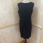 Ellen Tracy  Eyelet Sheath Mini Midi Dress Black sleeveless cotton Sz 12 Photo 3