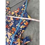 Market & Spruce Blue Sleeveless Floral Pattern V Neck Midi Length Wrap Dress 1X Photo 5