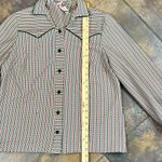 Femme of Dallas Western Boho Long Sleeve Button Down Geometric Top Green Size L Photo 6