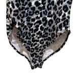 Zenana Outfitters leopard print racer back tank bodysuit grey size medium Photo 1