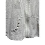 Studio Works  Womens XL Pink Seersucker Textured Hooded Zip Up Jacket Photo 2