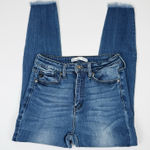 KanCan by Maurices Jeans Women 26 Raw Hem Ankle Distressed Stretch Denim Blue Photo 0