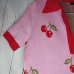 Forever 21  Pink Cherry Print Polo Dress Photo 4