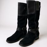 Clarks Womens Black Boots Size 9.5M Suede Knee High Boots Buckle Casual Comfort Photo 0