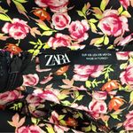 ZARA Floral Wide Leg Jumpsuit Size XS Cowl Neck EUC Photo 5