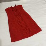 Cache  Red Cocktail Dress Size 2 Bodycon Ruffle Spaghetti Straps Or Strapless Photo 0