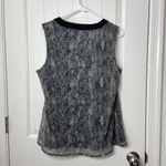 Rafaella NWOT  women’s black white pleated sheer lined sleeveless blouse‎ large Photo 4