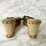 UGG  Margot Chestnut Brown Tan Leather Sherpa Shearling Lined Wedges Photo 4