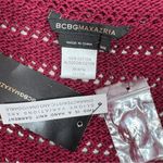 BCBGMAXAZRIA  Crochet Shrug Sweater Vest Burgundy Cherry Red Medium Large Photo 9