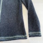 Vintage LL Bean Blue Full Zip Embroidery Wool Cardigan Sweater Size XL Photo 1