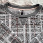 Jaclyn Intimates fleece plaid gray & white sweatshirt, size D loungewear spring Photo 9