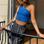 SheIn Blue One Shoulder Top Photo 0