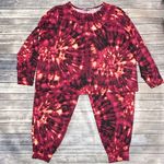 G By Giuliana Beet Red Purple Black Tie Dye Long Sleeve Jogger Jersey Set 2X Photo 1