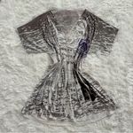 Y2K Burnout Sequin + Lace Floral Grunge Babydoll Top/Dress 🌹 Gray Size XL Photo 6