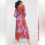 ASOS  DESIGN Pleated Floral Long Sleeve Maxi Dress size 2 Photo 3