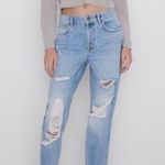 ZARA  RIPPED MOM FIT JEANS Z1975 Size 2 NEW Photo 2