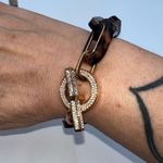 Michael Kors  Tortoise Shell Large Link Crystal Rose Gold Toggle Bracelet Photo 4