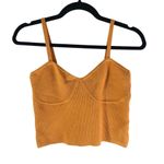 Madewell  Womens Corset-Detail Crop Sweater Tank Ochre Fresco Orange L Photo 3